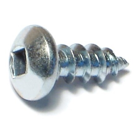 Sheet Metal Screw, #10 X 1/2 In, Zinc Plated Steel Pan Head Square Drive, 100 PK